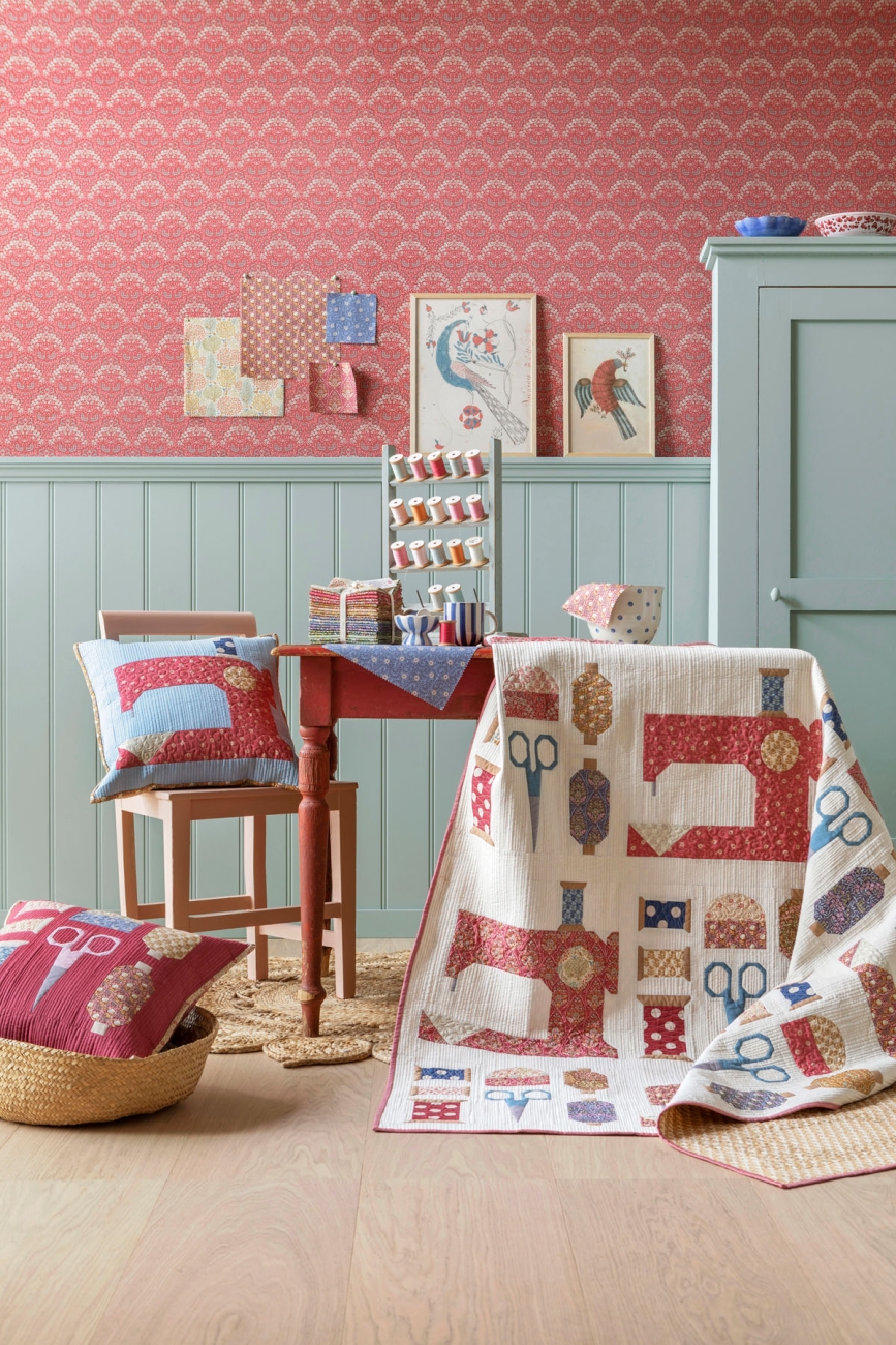 Tilda Patchwork Stoff Baumwolle - Sanctuary -  Larissa Rhubarb